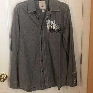 Black and white button down shirt